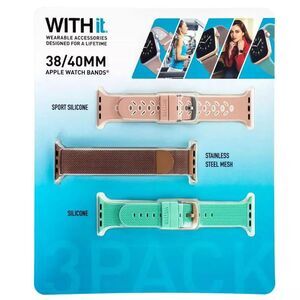 WITHit Bands for 38mm or 40mm Apple Watch, Exclusive 3 Pack